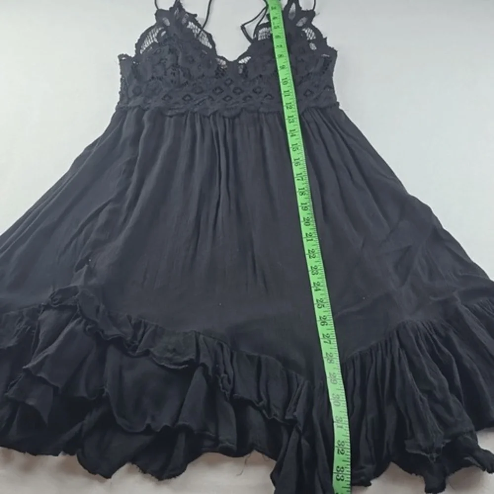 Free People -1211 Women's One Adella Slip Lace Dress in‎ Black Size Small - Picture 13 of 13